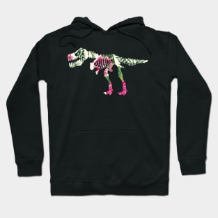 Floral Tropical Hawaiian Pattern T Rex Dinosaur Hoodie